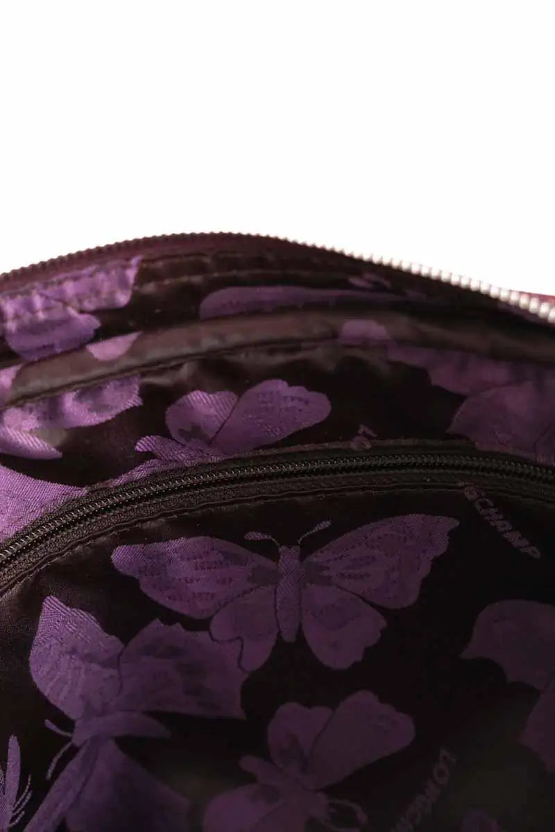 Sac porté épaule Longchamp Violet en Daim