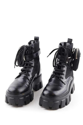Bottes à lacets Prada Monolith Noir
