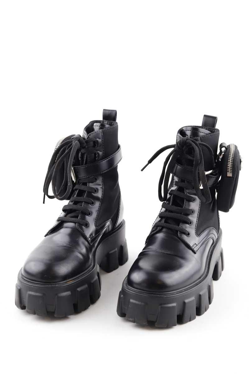 Bottes à lacets Prada Monolith Noir