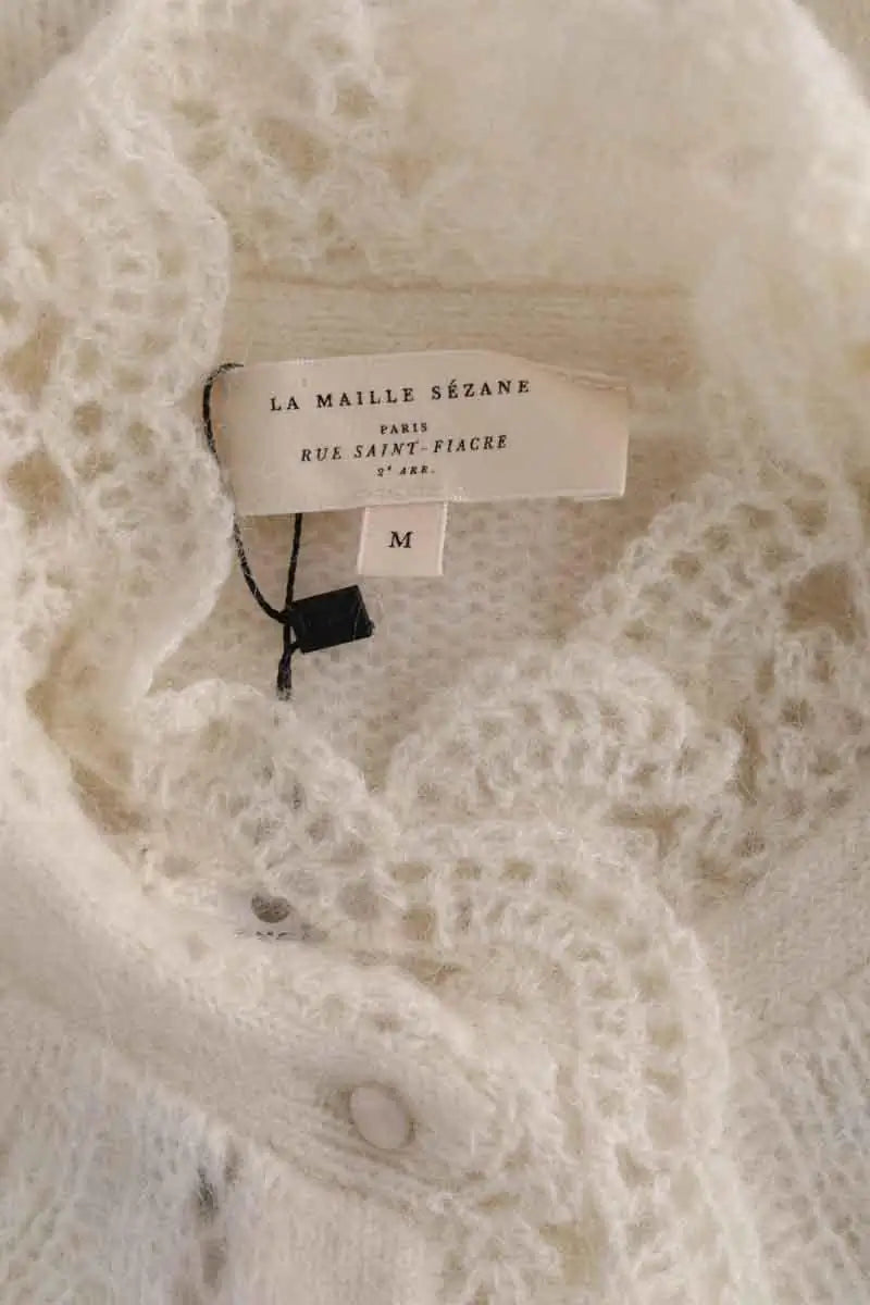Cardigan Sézane Blanc en Laine