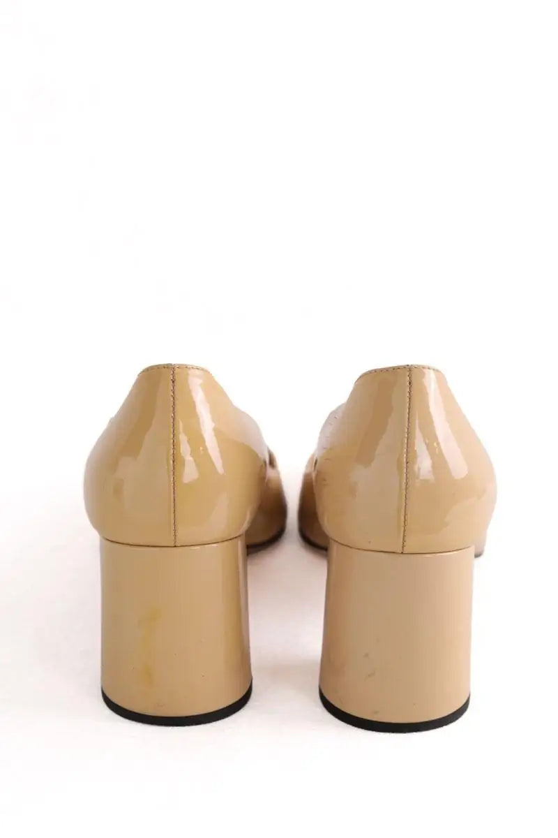 Talons Prada Beige en Cuir verni