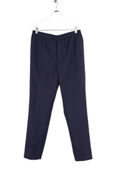 Pantalon droit Ami Bleu en Laine, taille S - Seconde Main