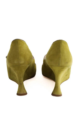 Talons Dior Vert en Daim