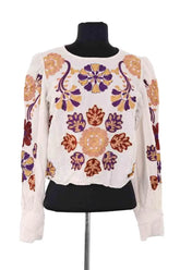 Blouse Sézane Blanc en Coton, taille M - Seconde Main
