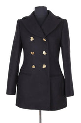 Peacoat Mirae Paris Noir en Laine, taille S - Seconde Main