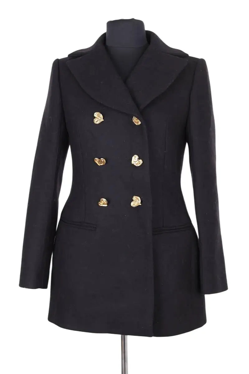 Peacoat Mirae Paris Noir en Laine, taille S - Seconde Main