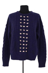 Pull Manoush Marine en Laine, taille M - Seconde Main