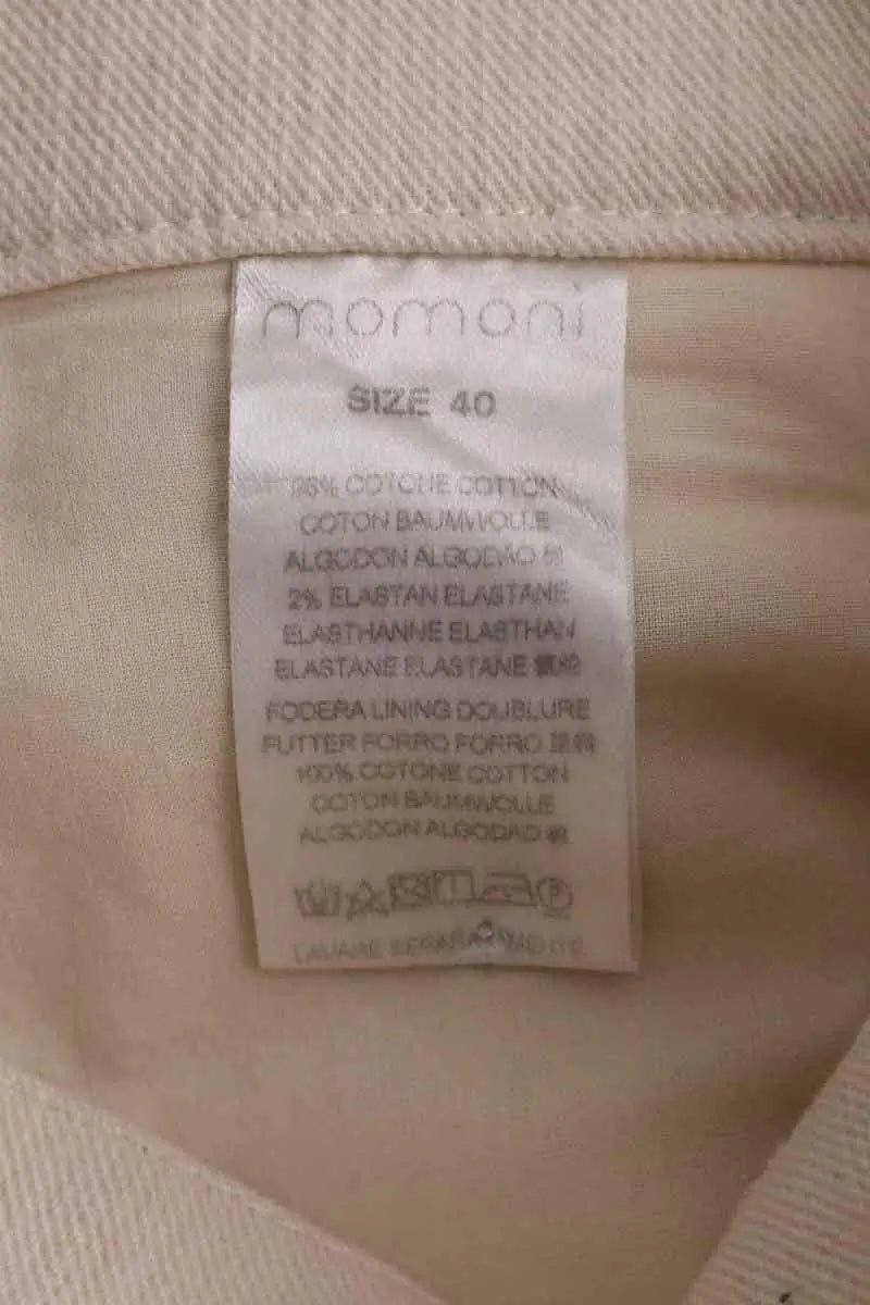 Pantalon droit Momoni Ecru en Coton