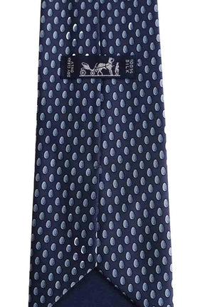Cravate Hermès Bleu en Soie