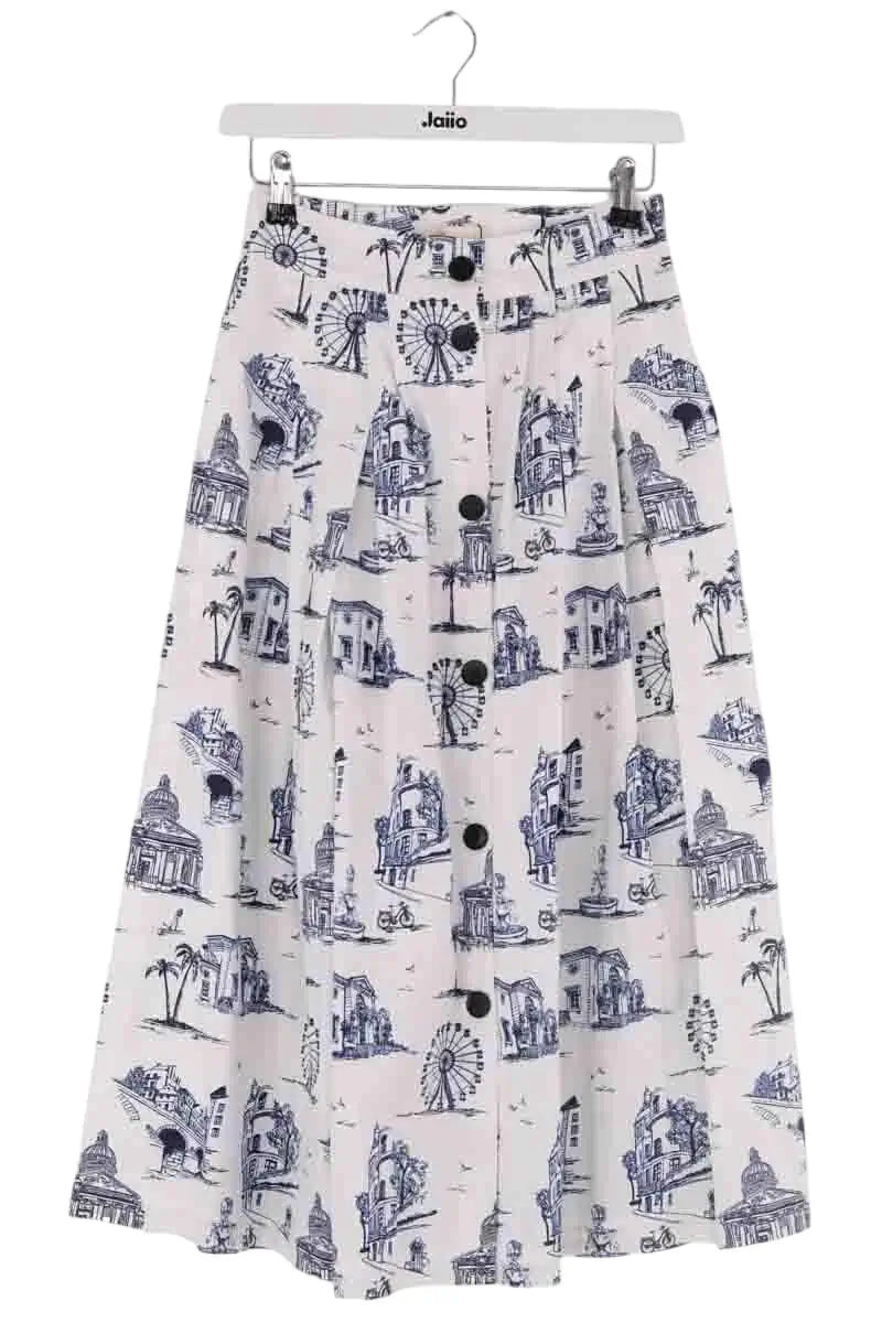 Jupe Maje Blanc en Coton, taille S - Seconde Main
