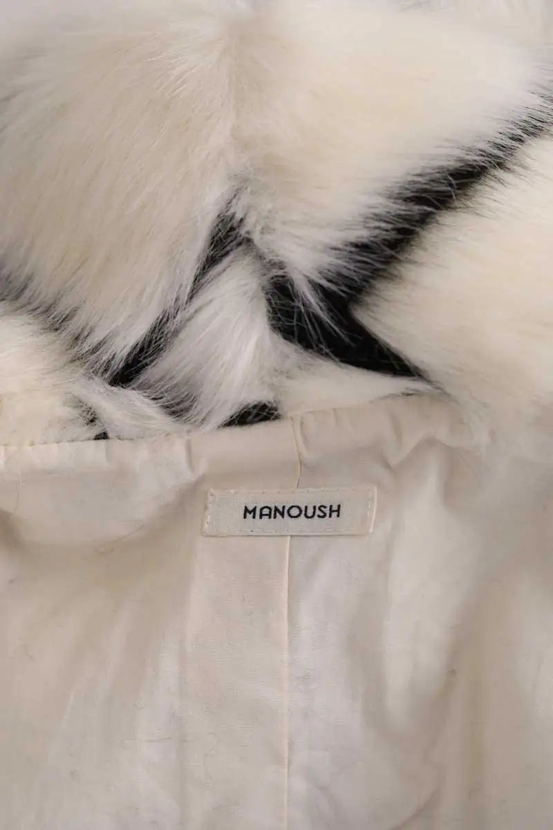 Manteau Manoush Blanc en Fausse fourrure