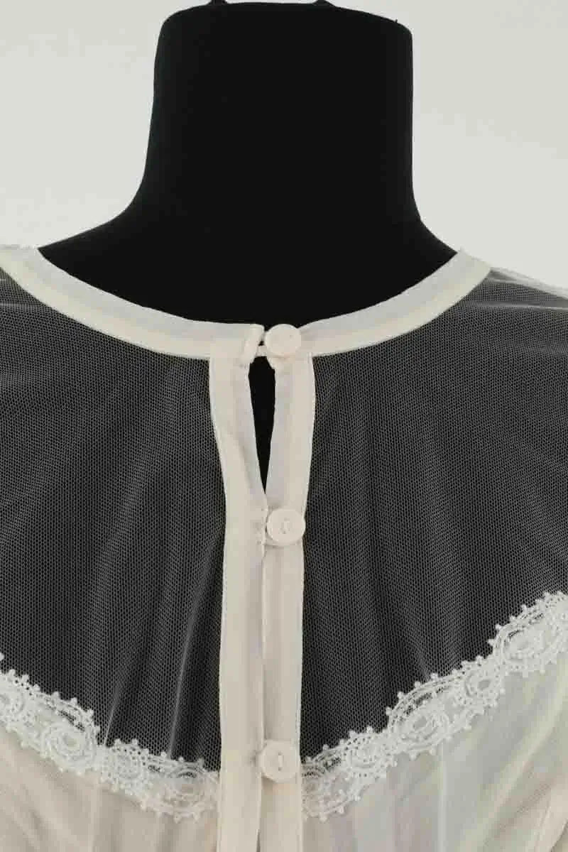 Top sans manche La Perla Beige en Soie