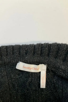 Poncho Chloé Noir en Laine
