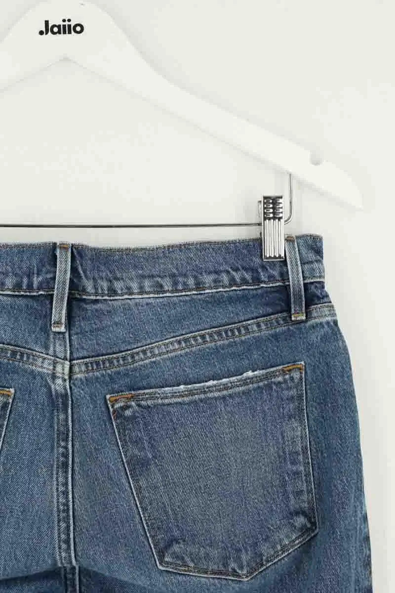 Jean droit Frame Le High Straight Bleu en Coton - élasthanne