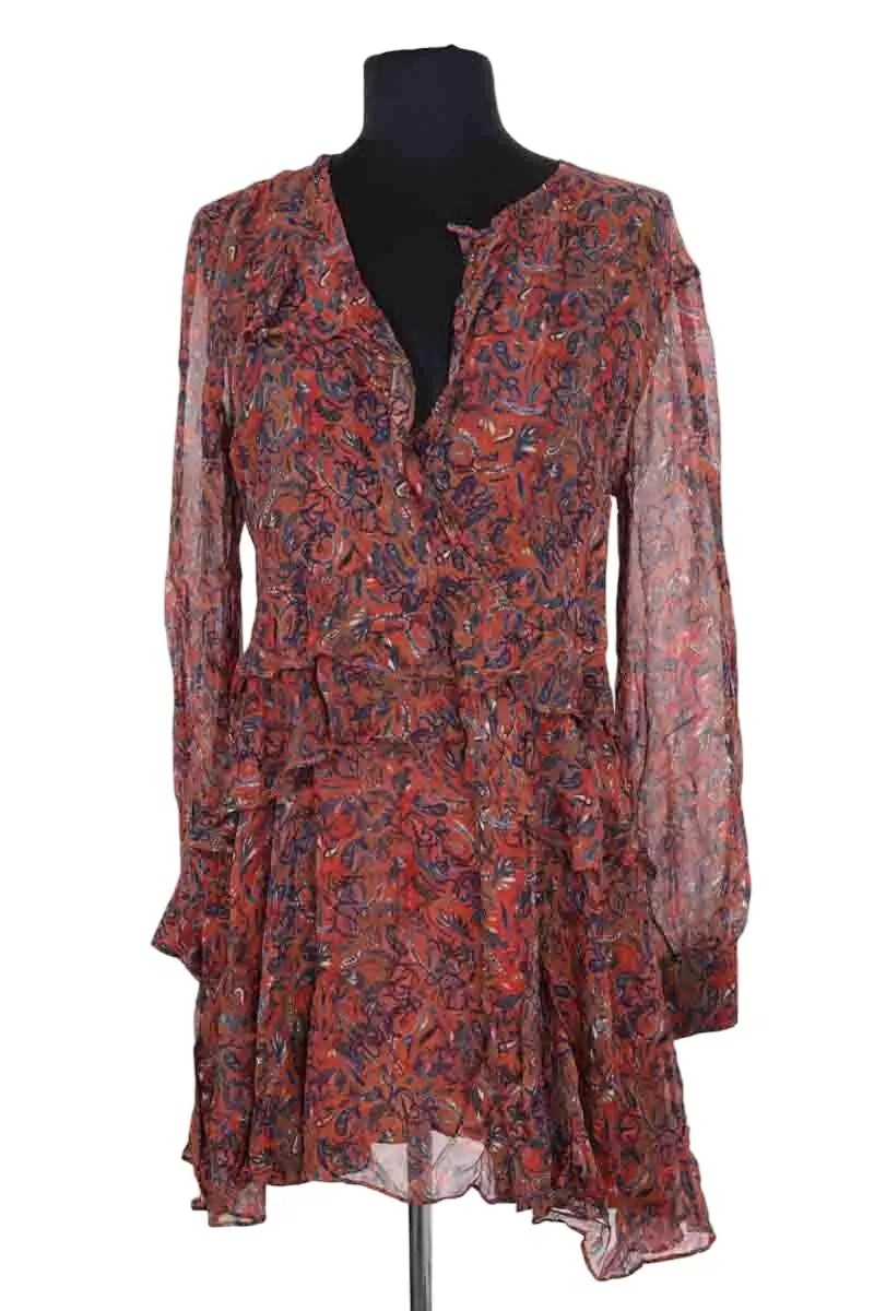 Robe Iro Honess Marron en Viscose, taille M - Seconde Main