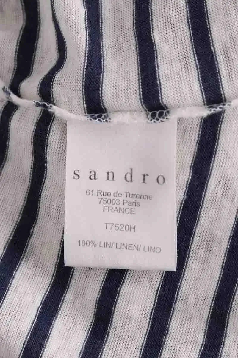Top Sandro Blanc en Lin