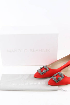 Ballerines Manolo Blahnik Hangisi Rouge