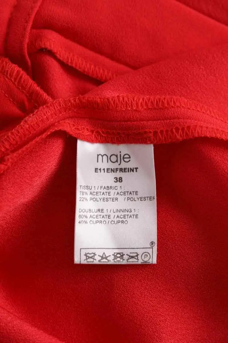Pantalon droit Maje Rouge en Synthétique