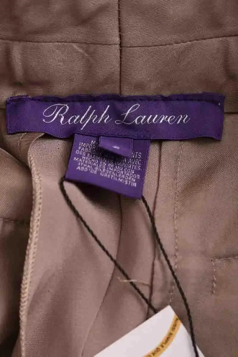 Pantalon droit Ralph Lauren Beige en Soie