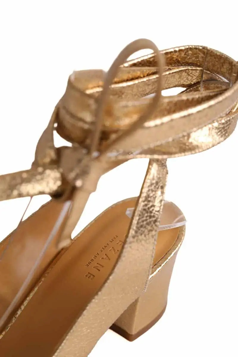 Talons Sézane Doré en Cuir