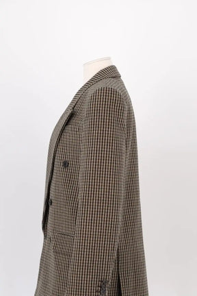 double boutonnage veste Saint Laurent Marron en Laine