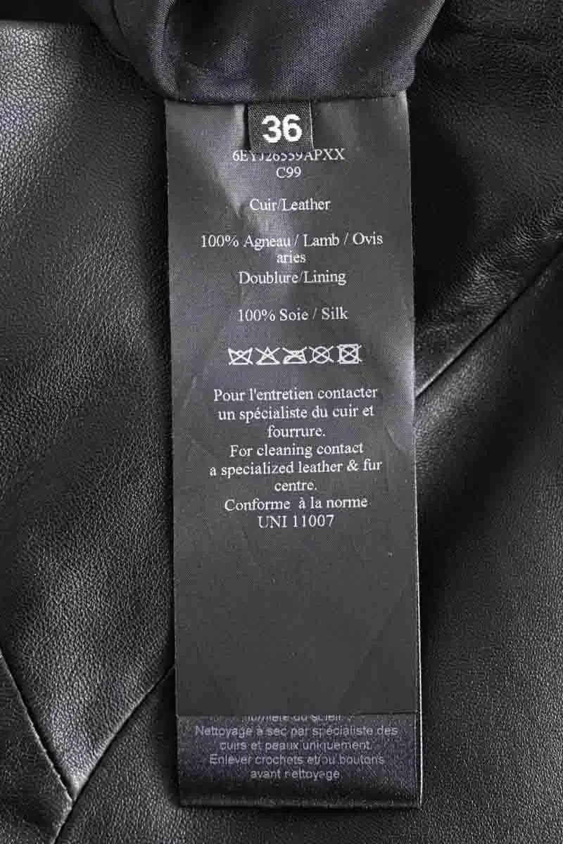 Jupe Yves Salomon Noir en Cuir