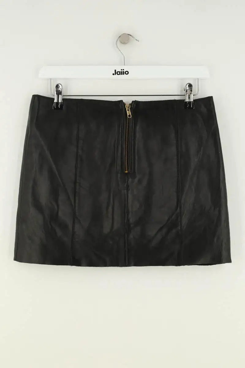 Mini jupe Maje Anaelle Noir en Cuir