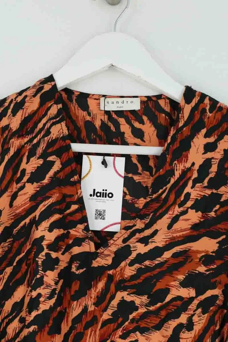 Robe Sandro Marron en Soie