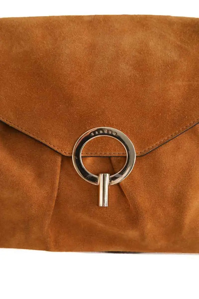 Sac porté épaule Sandro Camel en Cuir