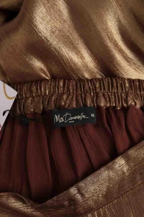Pantalon droit Mes Demoiselles Bauma Doré en Viscose