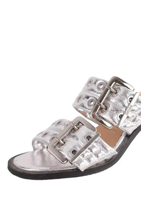 Talons Ganni Argent en Cuir