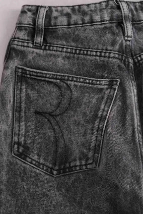Jean droit Rouje Gris en Coton