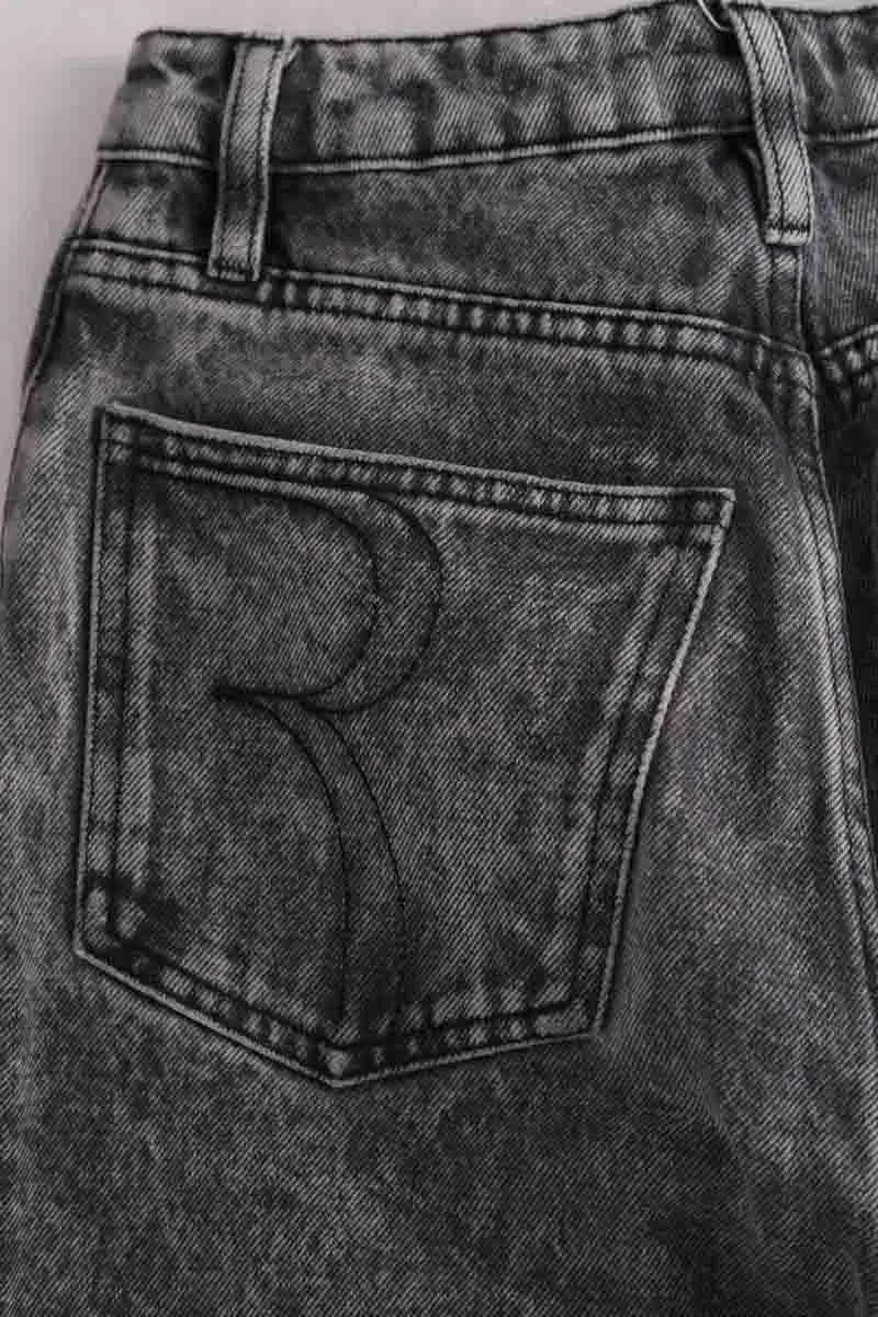 Jean droit Rouje Gris en Coton
