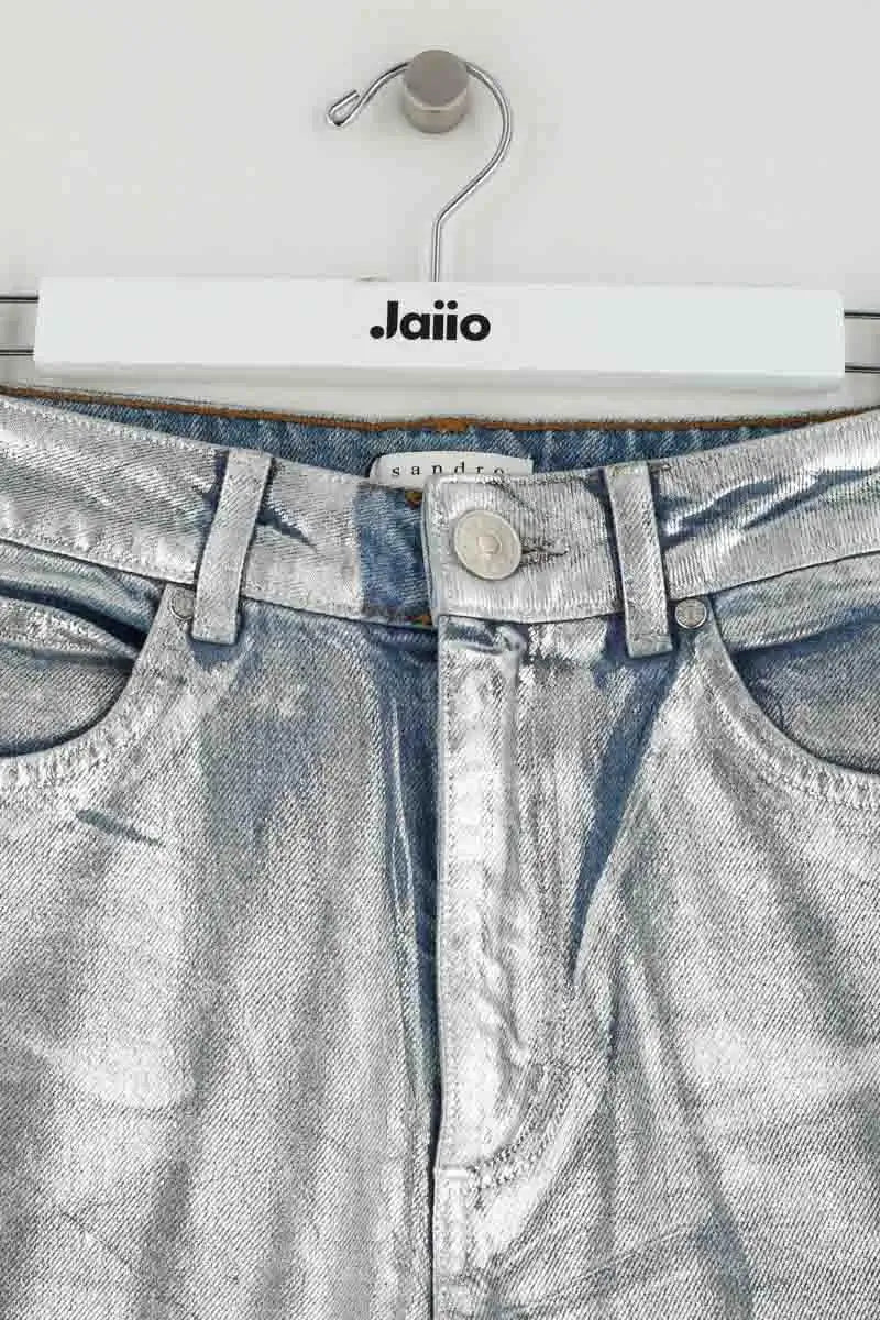 Jean droit Sandro Argent en Coton