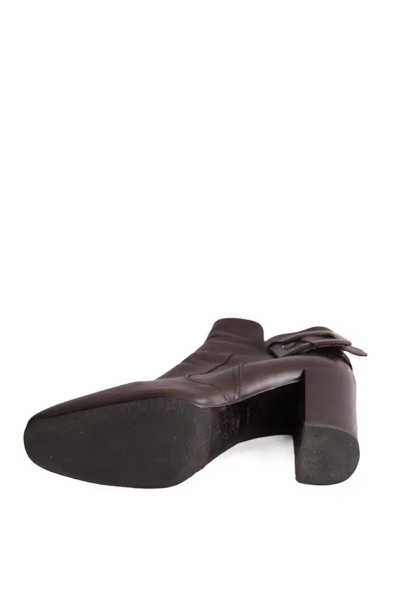 Boots à boucles Roger Vivier Marron en Cuir
