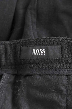 Pantalon droit Hugo Boss Noir en Laine