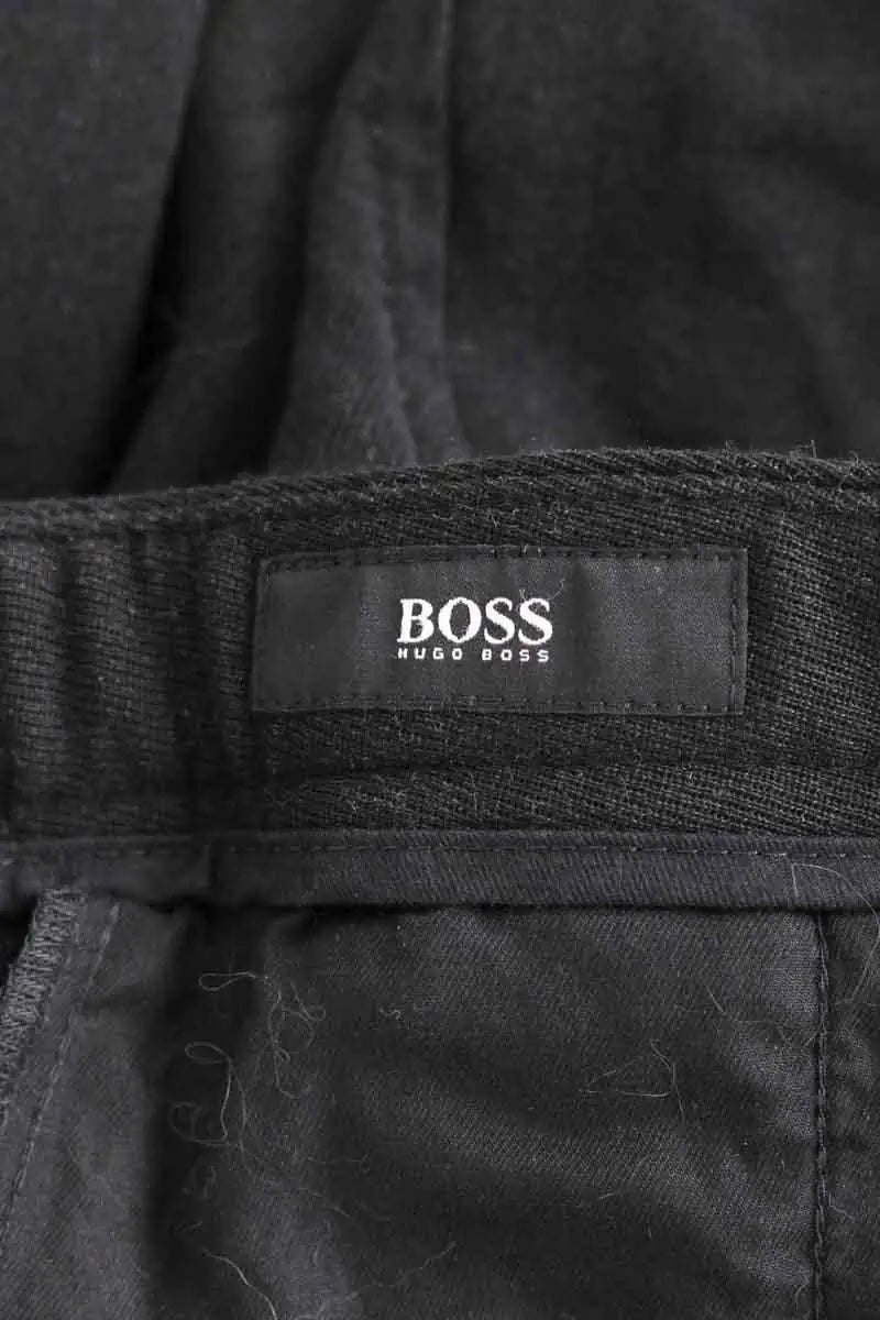 Pantalon droit Hugo Boss Noir en Laine