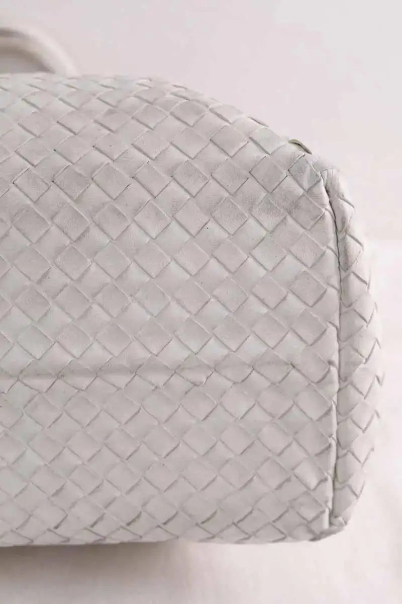 Cabas Bottega Veneta Blanc en Cuir