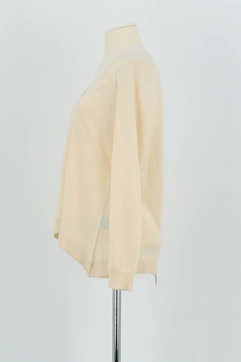 Pull En Soie Beige Barbara Bui - Taille L, état Parfait, Made In France