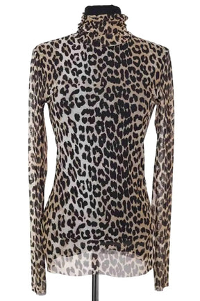 Top Ganni Beige en Synthétique, taille XS - Seconde Main