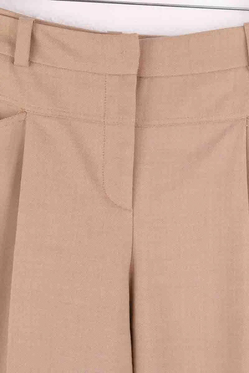 Pantalon droit Claudie Pierlot Beige en Synthétique