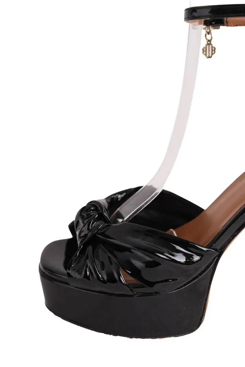 Talons Maje Noir en Cuir verni