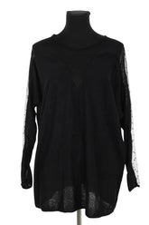 T-shirt Maje Noir en Soie, taille M - Seconde Main