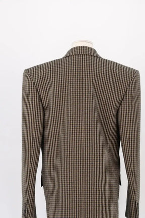 double boutonnage veste Saint Laurent Marron en Laine