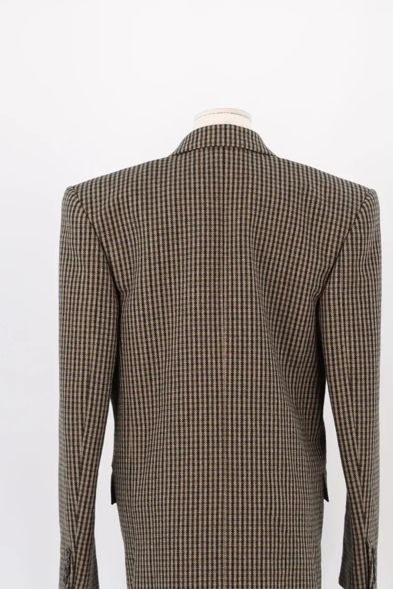 double boutonnage veste Saint Laurent Marron en Laine