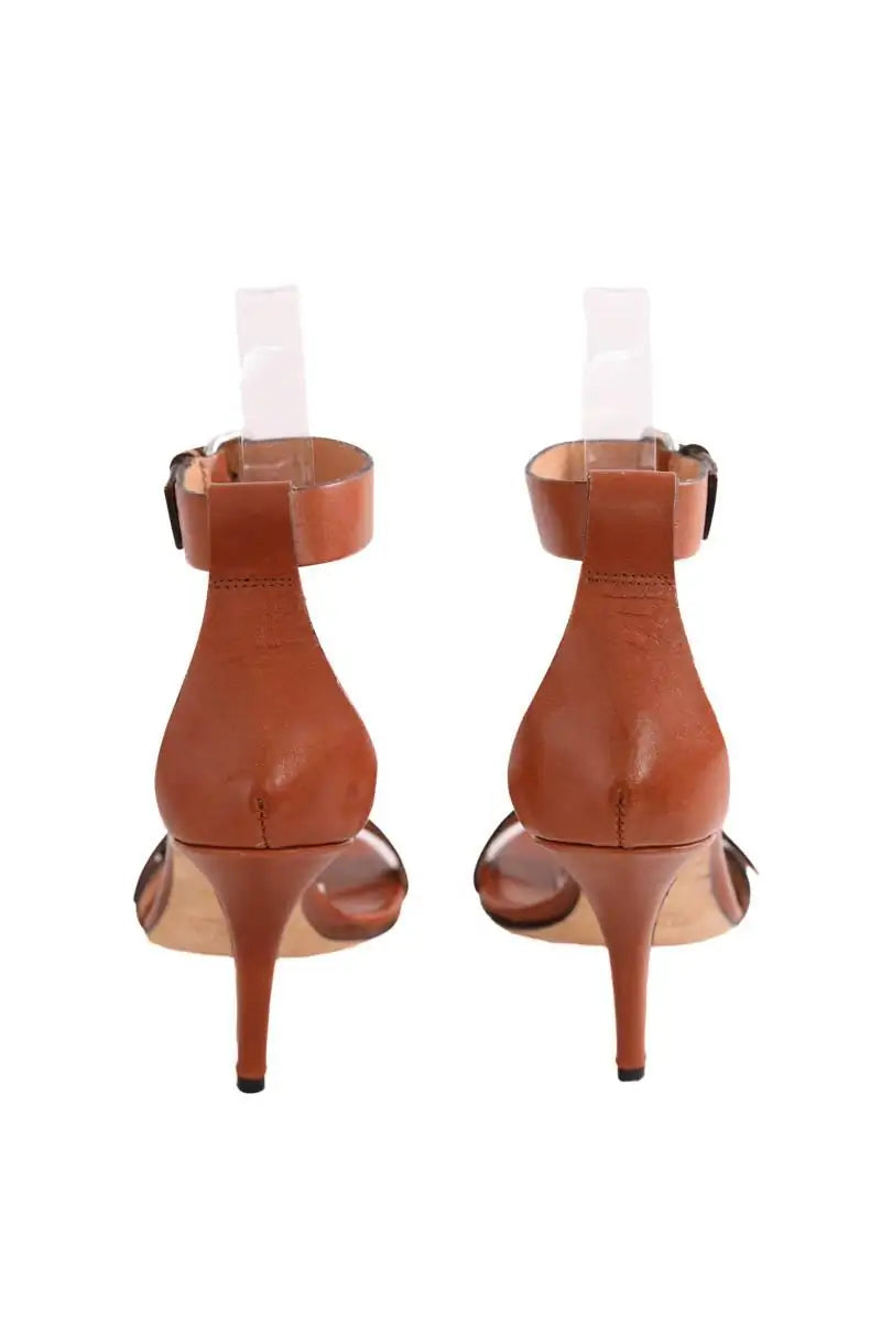 Talons Maje Camel en Cuir