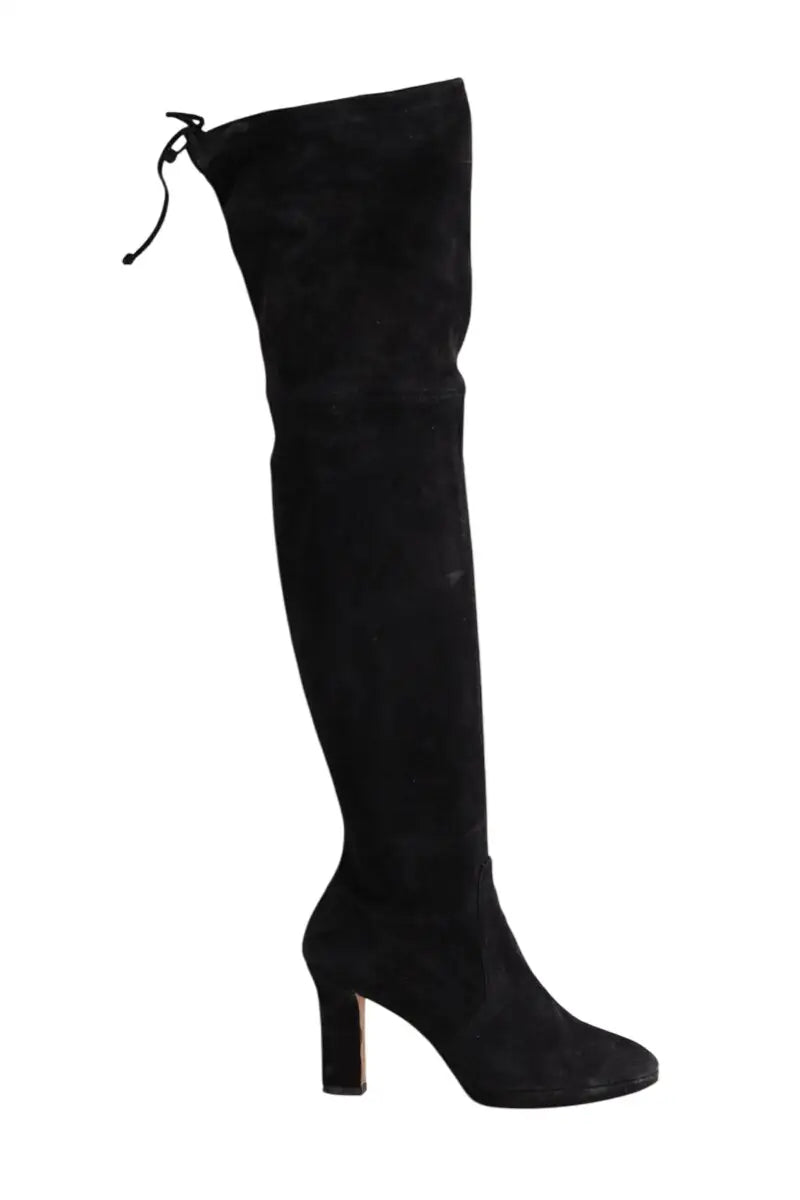 Bottes Stuart Weitzman Noir en Daim, taille 36 - Seconde Main