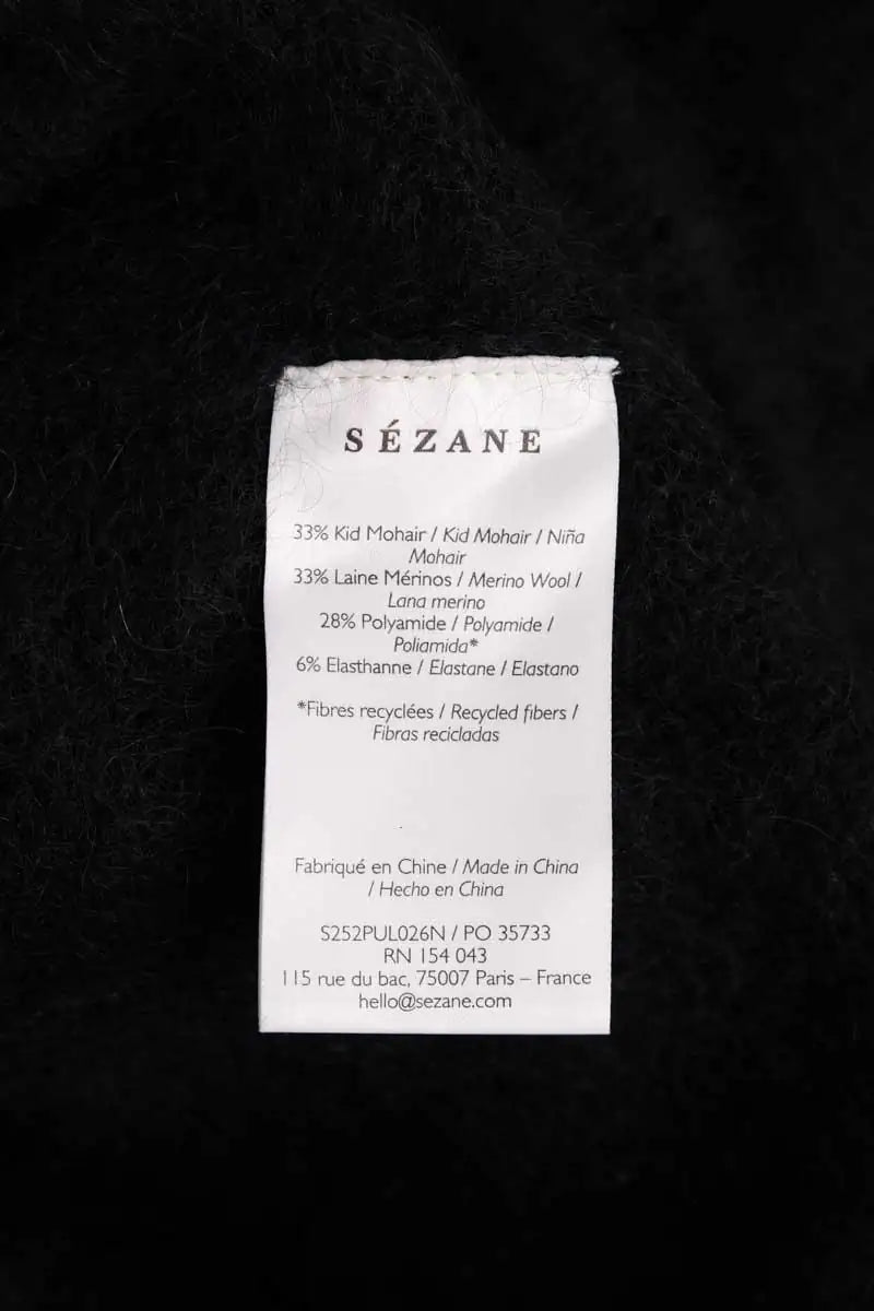 Pull Sézane Noir en Laine