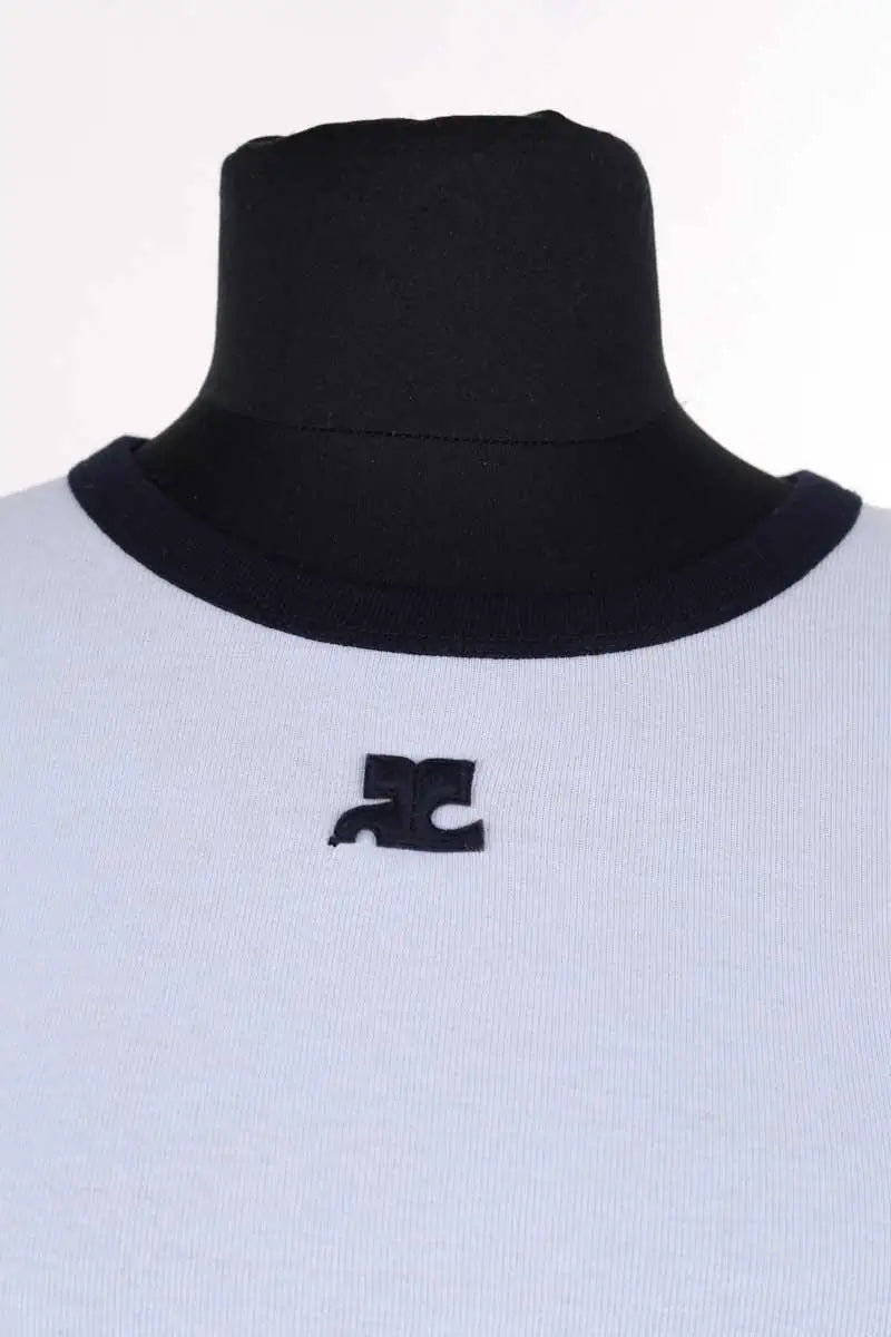 T-shirt Courrèges Bleu en Coton