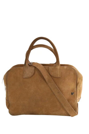 Sac à main Courrèges Three sixty M Camel en Daim - Seconde Main